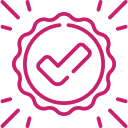 Certification badge icon.
